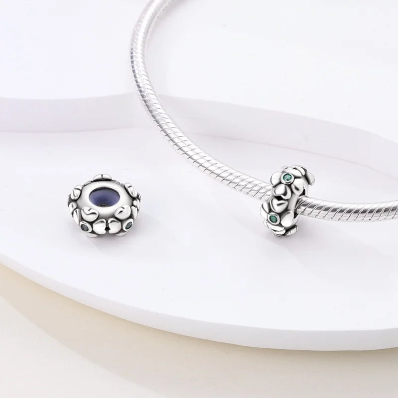 925 Sterling Silver Round Colored Zircon Spacer Beads – Fits Pandora Original Bracelets DIY Exquisite Party Jewelry