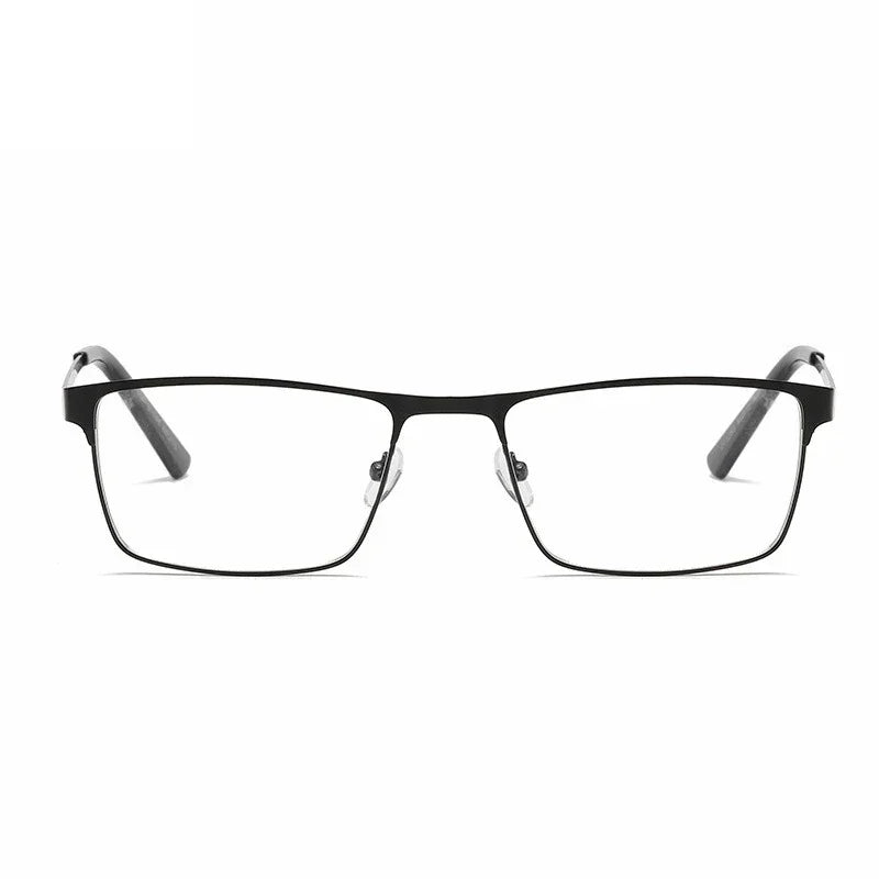 Men’s Square Metal Large Frame Prescription Glasses – Blue Light Blocking & Eye Protection Eyewear