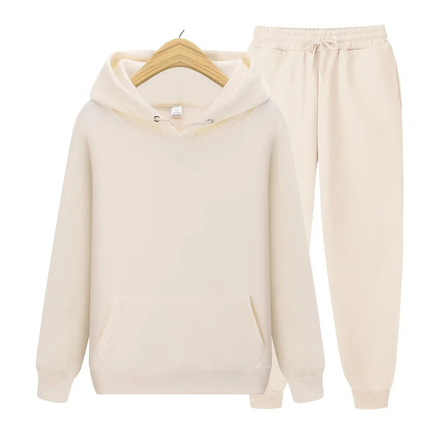 Women’s Hoodie & Pants Set 🍂 Autumn Winter Solid Color Pullover Suit ✨