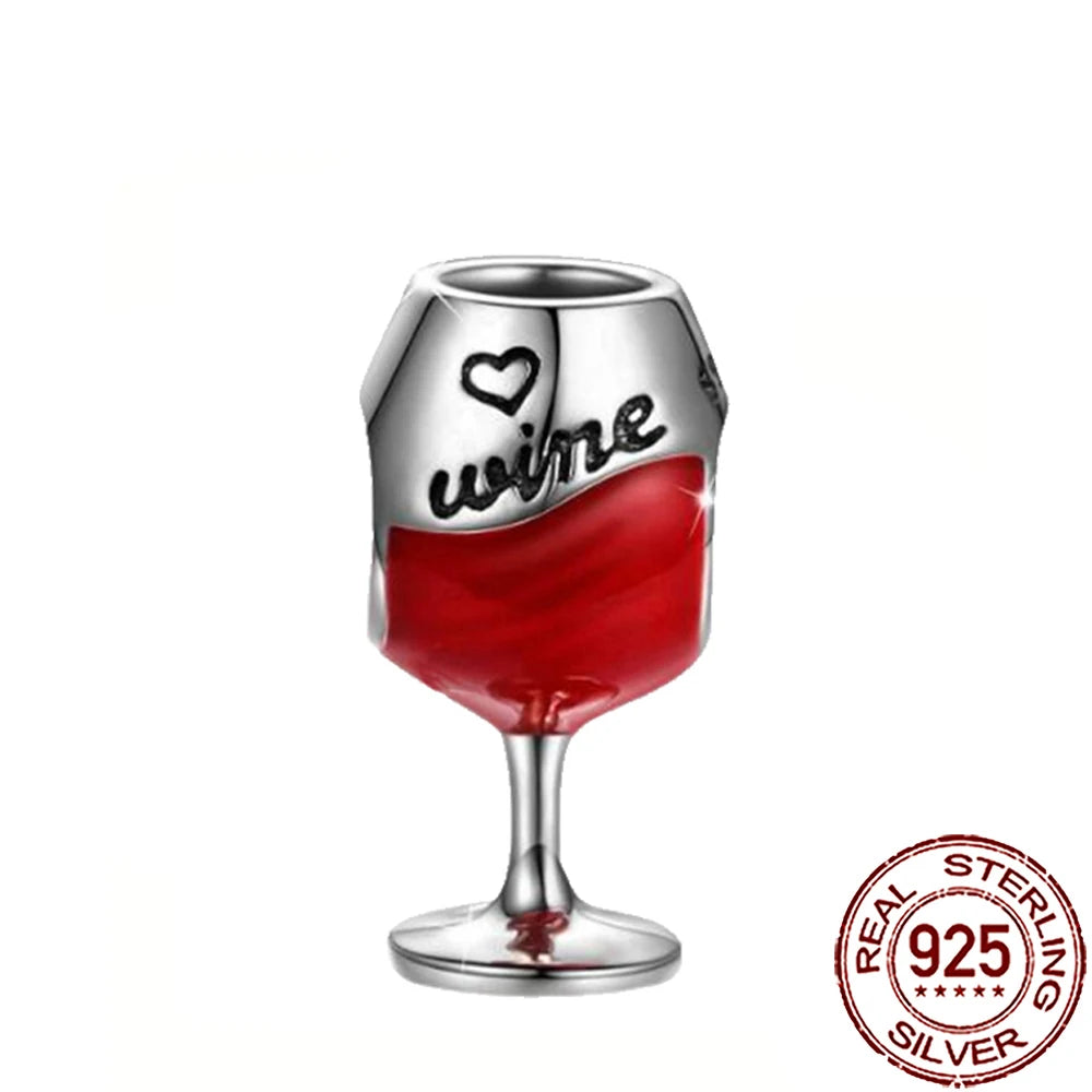 2025 New 925 Sterling Silver Coffee, Cake, Fruit & Burger Charms | Fit Pandora Bracelet & Necklace DIY Jewelry