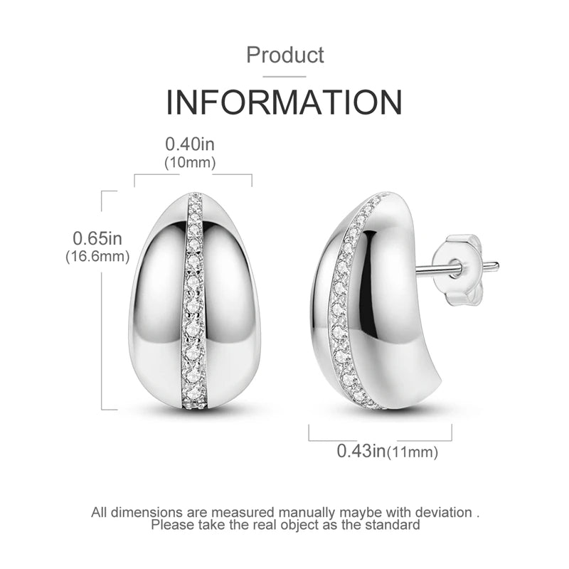 925 Sterling Silver Perfume & Fold-Eared Rabbit Hoop Earrings | Pave CZ Elegant Jewelry Gift for Women & Friends