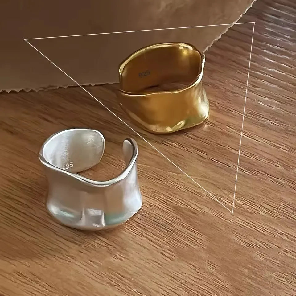 VENTFILLE 925 Sterling Silver Irregular Geometry Ring – Women’s Minimalist Jewelry Gift