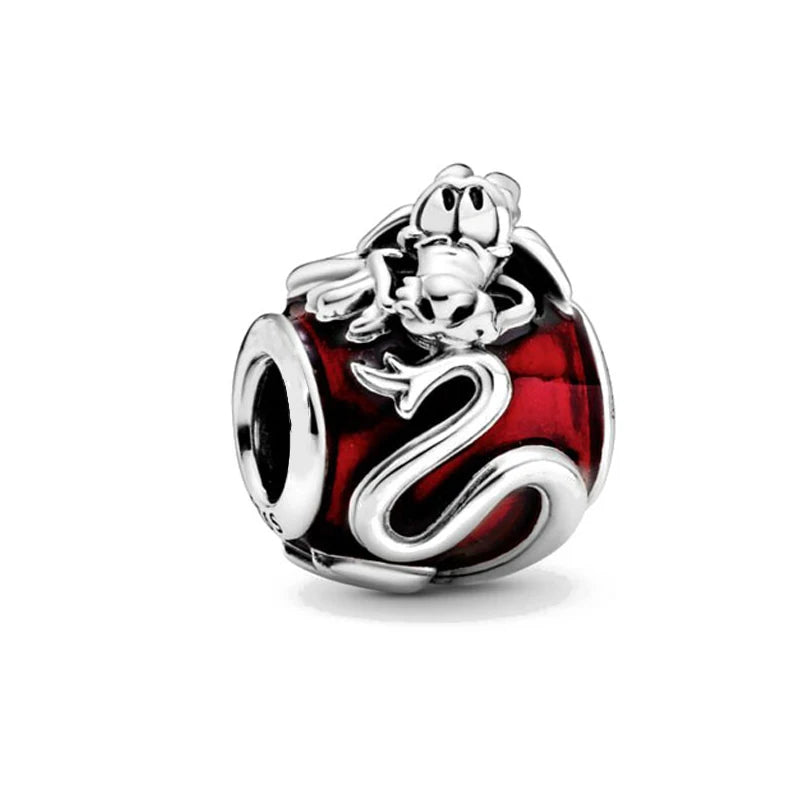 Miniso Disney 925 Sterling Silver Dumbo Mickey Stitch Dalmatians Charms | Fit Original Bracelet DIY Jewelry Accessories