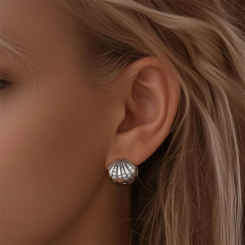 New Original 925 Sterling Silver Sweetheart Bow & Crab Ocean Earrings | Donut Zircon Round Design Women’s Fine Jewelry