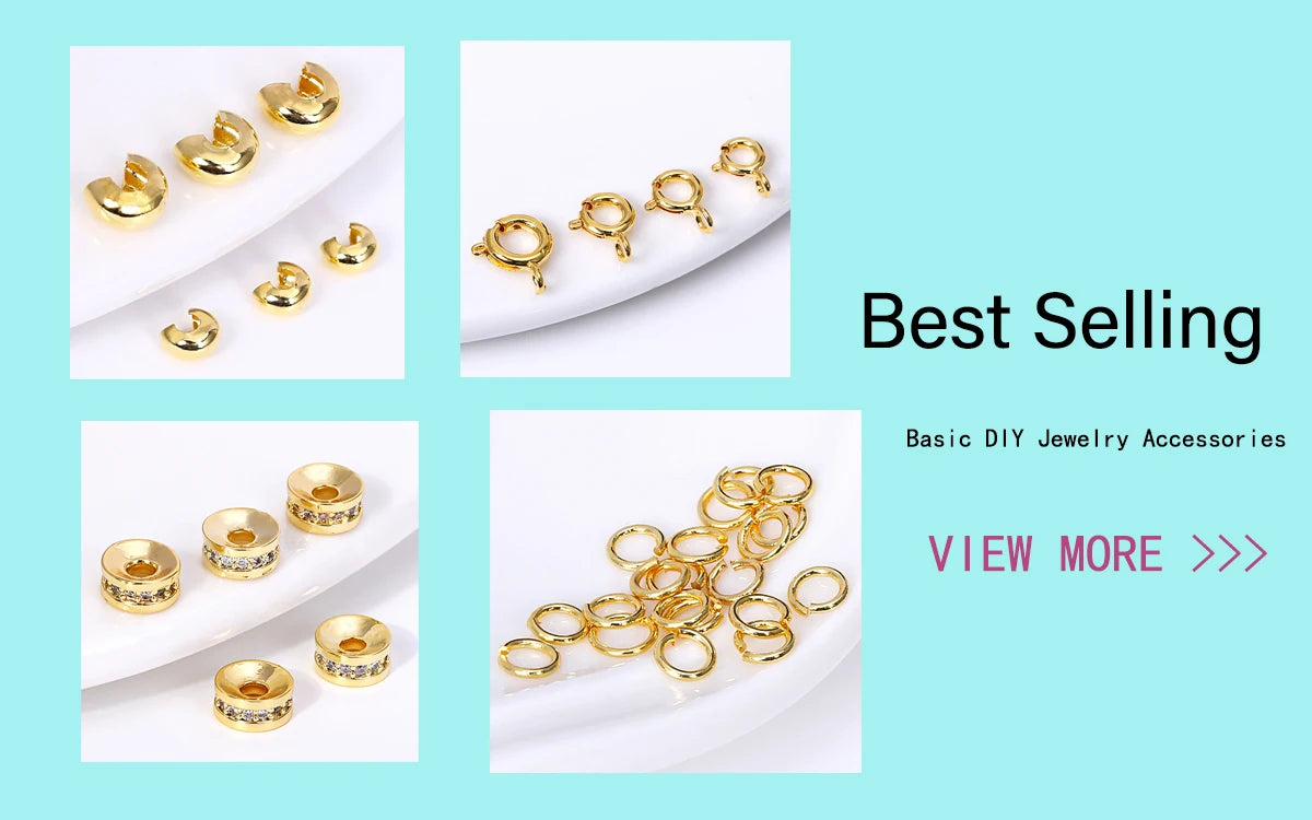 18K Gold Plated Brass Spacer Beads – Cut Pattern Round Stripe Separators for DIY Jewelry Making Accessories