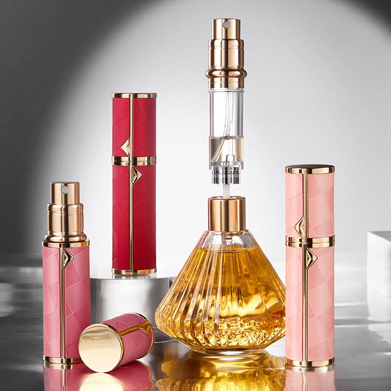 5ML Portable Mini Perfume Bottle – Travel Refillable Cosmetic Dispenser | Leather Leak-Proof Perfume Sprayer