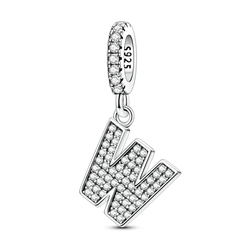 New 26 A–Z Letter Charms Beads 925 Sterling Silver | Alphabet Pendant Fit Original Bracelet Women Jewelry Gift