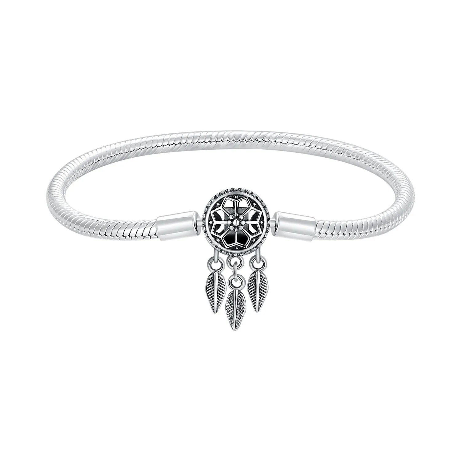 2025 925 Sterling Silver Heart Butterfly Snowflake Dream Catcher Bracelet | Luxurious Women's DIY Jewelry Gift