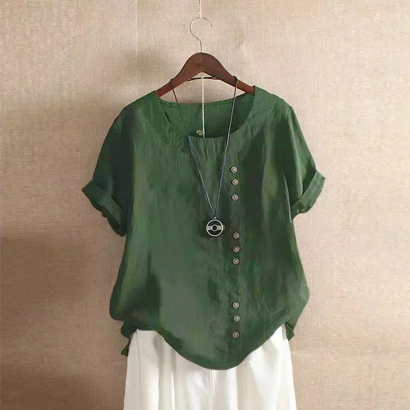 Women Cotton Linen Streetwear Summer Y2K Tops – Vintage Casual Elegant T-Shirt Loose Fashion Tee 👕✨