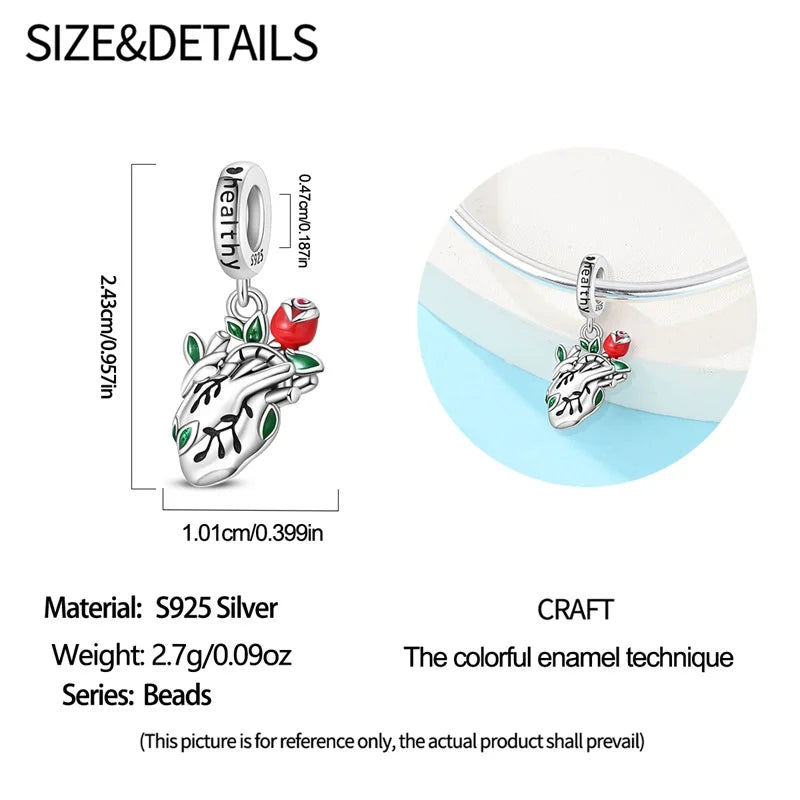 Doctor Nurse 925 Sterling Silver Charms Beads | Original Trendy Medical Pendant for DIY Bracelet Jewelry