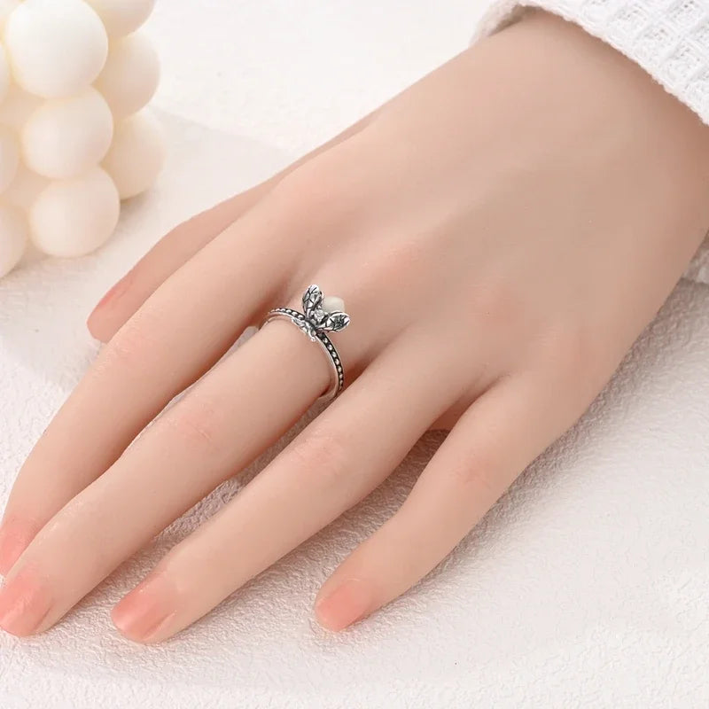 925 Sterling Silver Eternal Love Dewdrop Firefly Glow-in-the-Dark Ring for Women | Fashion Engagement & Wedding Jewelry
