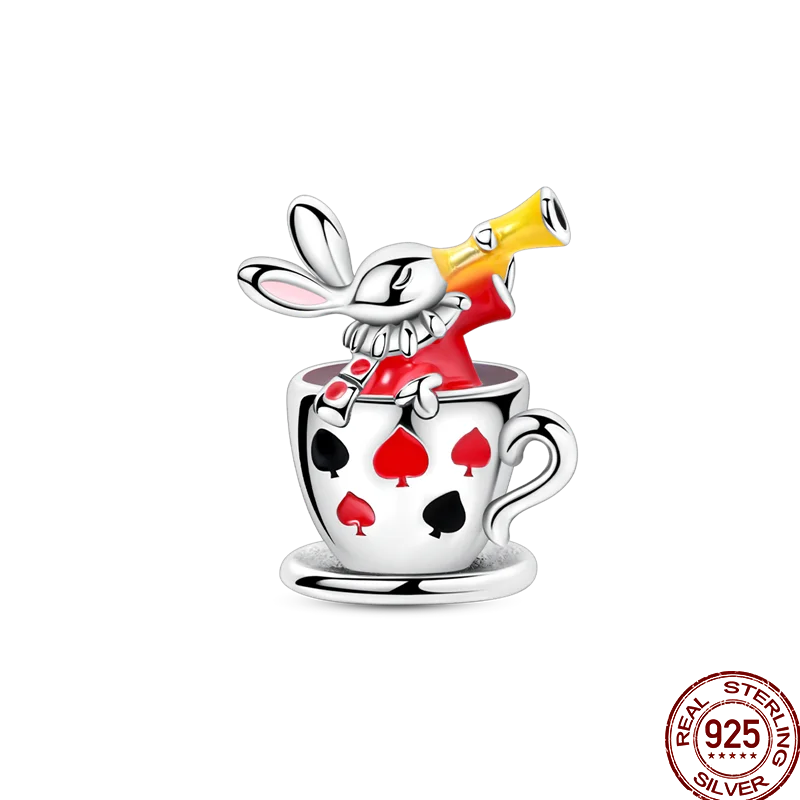 925 Sterling Silver Romantic Princess Charm Beads – Pink Dress, Lipstick & Dancing Shoes Fit 3MM Bracelet