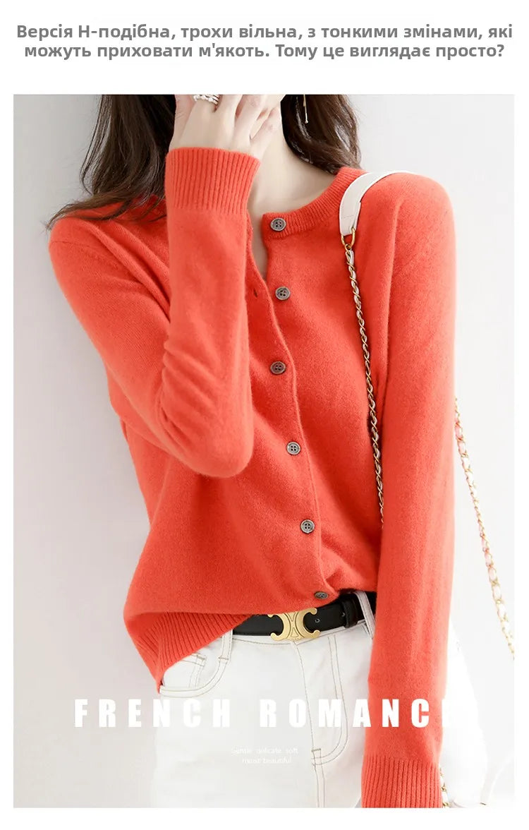 Off-Season Knitted Open Cardigan – Women’s Loose Round Neck Outerwear | Large Size Sweater for Spring & Autumn