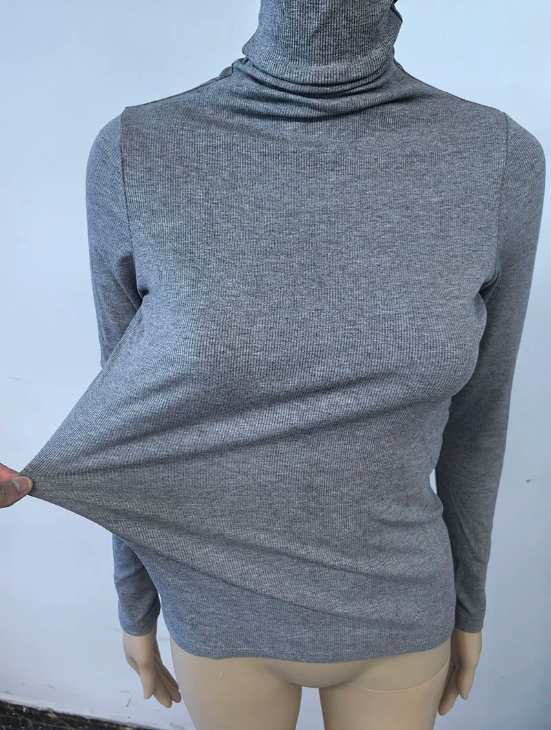Women's Turtleneck Knitted Sweater | Autumn Slim Fit Pullover | High-End Long Sleeve Basic Top