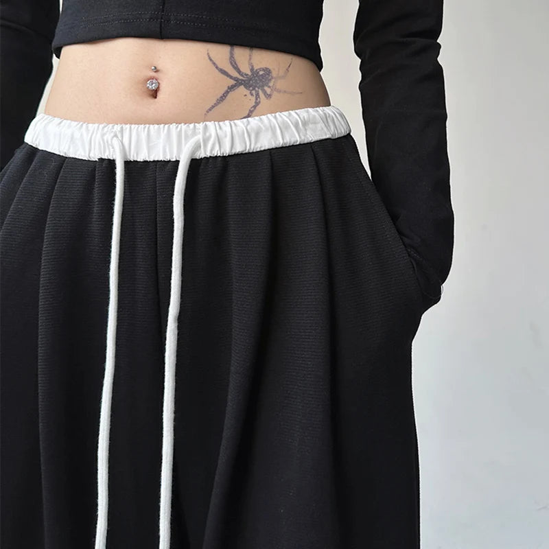 2024 Women’s Autumn Chic Korean Streetwear High Waist Baggy Sweatpants | Wide Leg Hip Hop Trousers