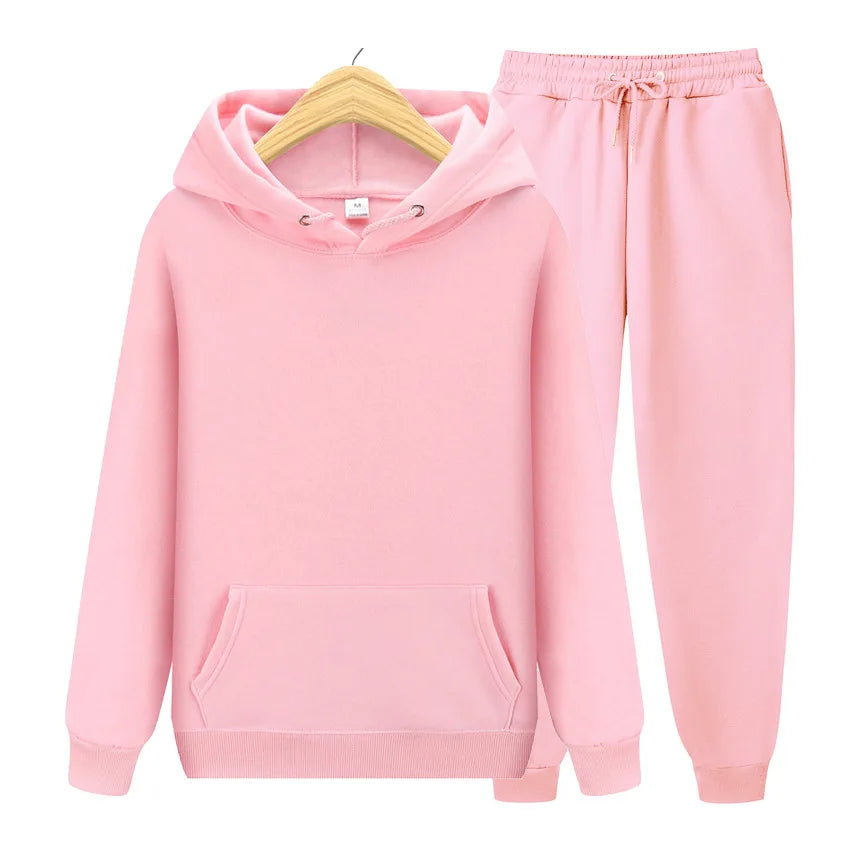 Women’s Hoodie & Pants Set 🍂 Autumn Winter Solid Color Pullover Suit ✨