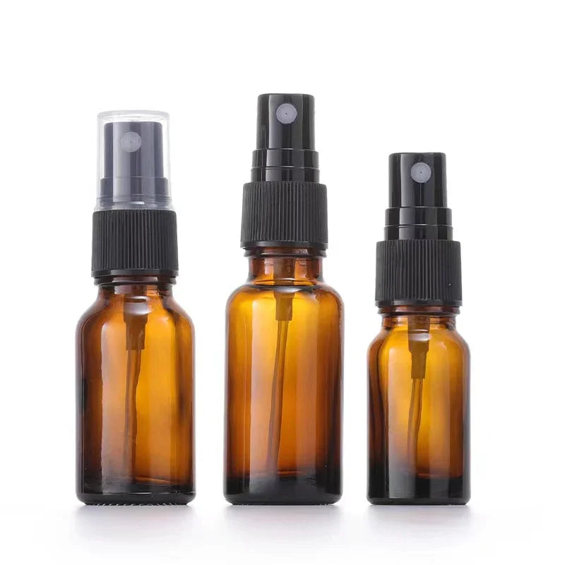 10/20PCS 30/50ML Empty Amber Glass Spray Bottles – Portable Mini Perfume & Essential Oil Container