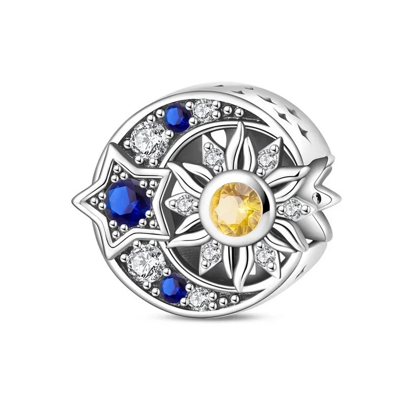 925 Sterling Silver Stars, Moon, Sun & Flower Dangle Earrings – DIY Bracelet Charms