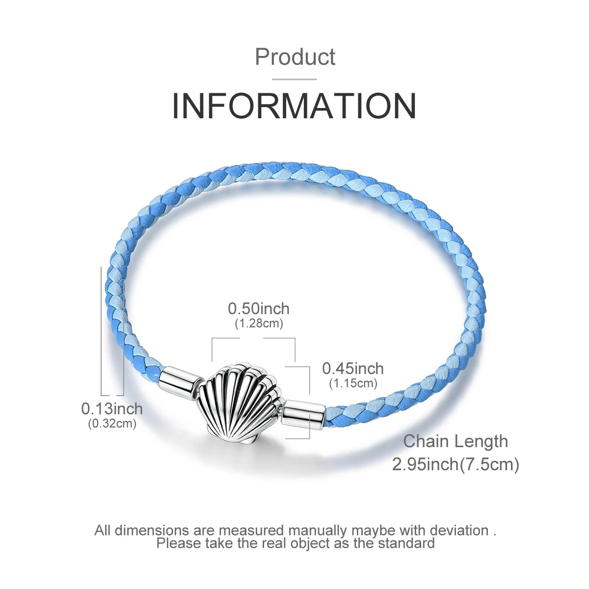925 Sterling Silver Heart Shell Leather Rope Bracelet | Plait Design Fit Pandora Beads – Women’s Fashion Jewelry Gift