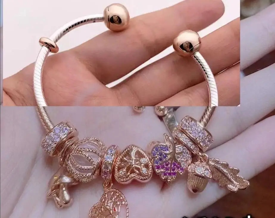 100% 925 Sterling Silver Fashion Bracelet | Pandora Style Women's Jewelry