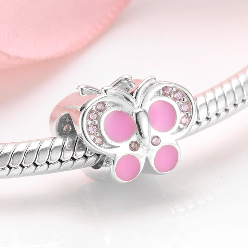 Give Birth To Life Pregnant Mother 925 Sterling Silver Charm | Pink CZ Beads Fit Original Bracelets