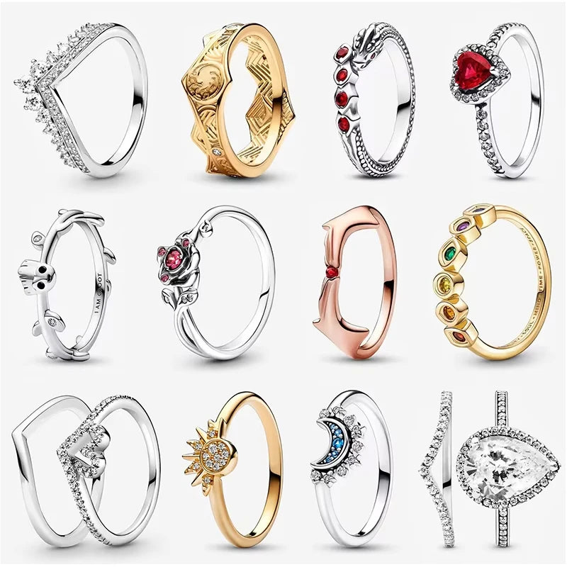 2025 Hot Sale Sun and Moon Combination Ring Set 925 Sterling Silver | Couple Rings for Women Engagement & Birthday Gift Jewelry