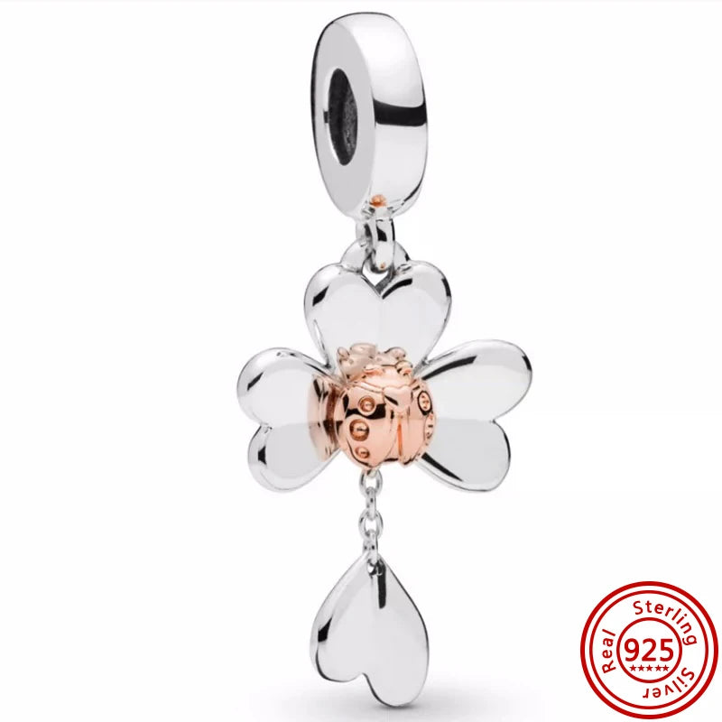 New 925 Sterling Silver Forever Always Love Murano Glass Beads | Sparkling Lucky Charms for Original Pantaro Bracelets DIY Jewelry