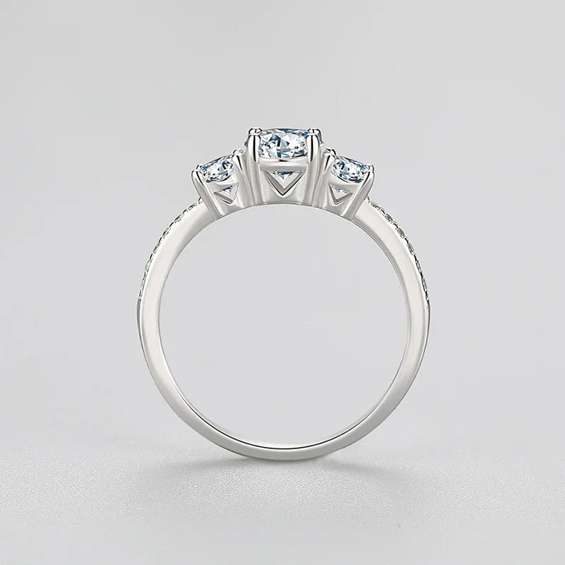 925 Sterling Silver Classic 0.5ct Zircon Round Ring | Women’s Luxury Engagement, Wedding & Anniversary Jewelry