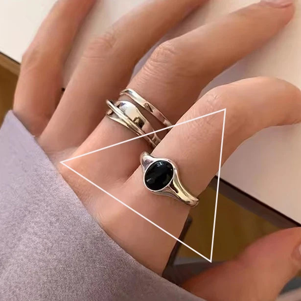 VENTFILLE 925 Sterling Silver Irregular Geometry Ring – Women’s Minimalist Jewelry Gift