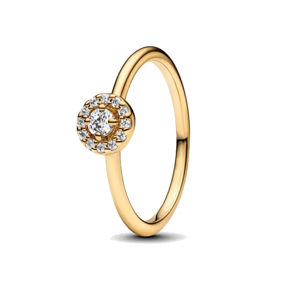 925 Sterling Silver Women's Golden Charm Pearl Ring | Retro Party & Anniversary Jewelry