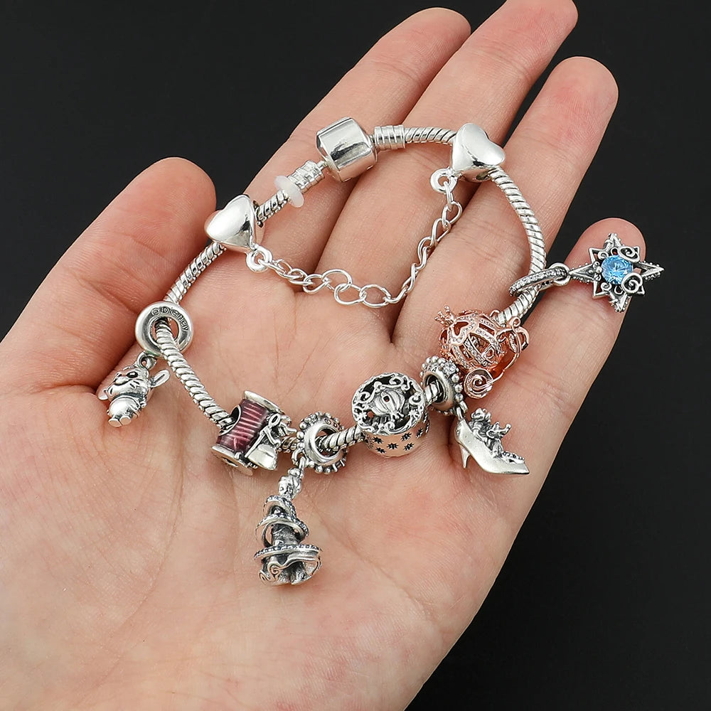 Alice in Wonderland 🐇 Beaded Pandora Bracelet | DIY Alloy Charm Jewelry