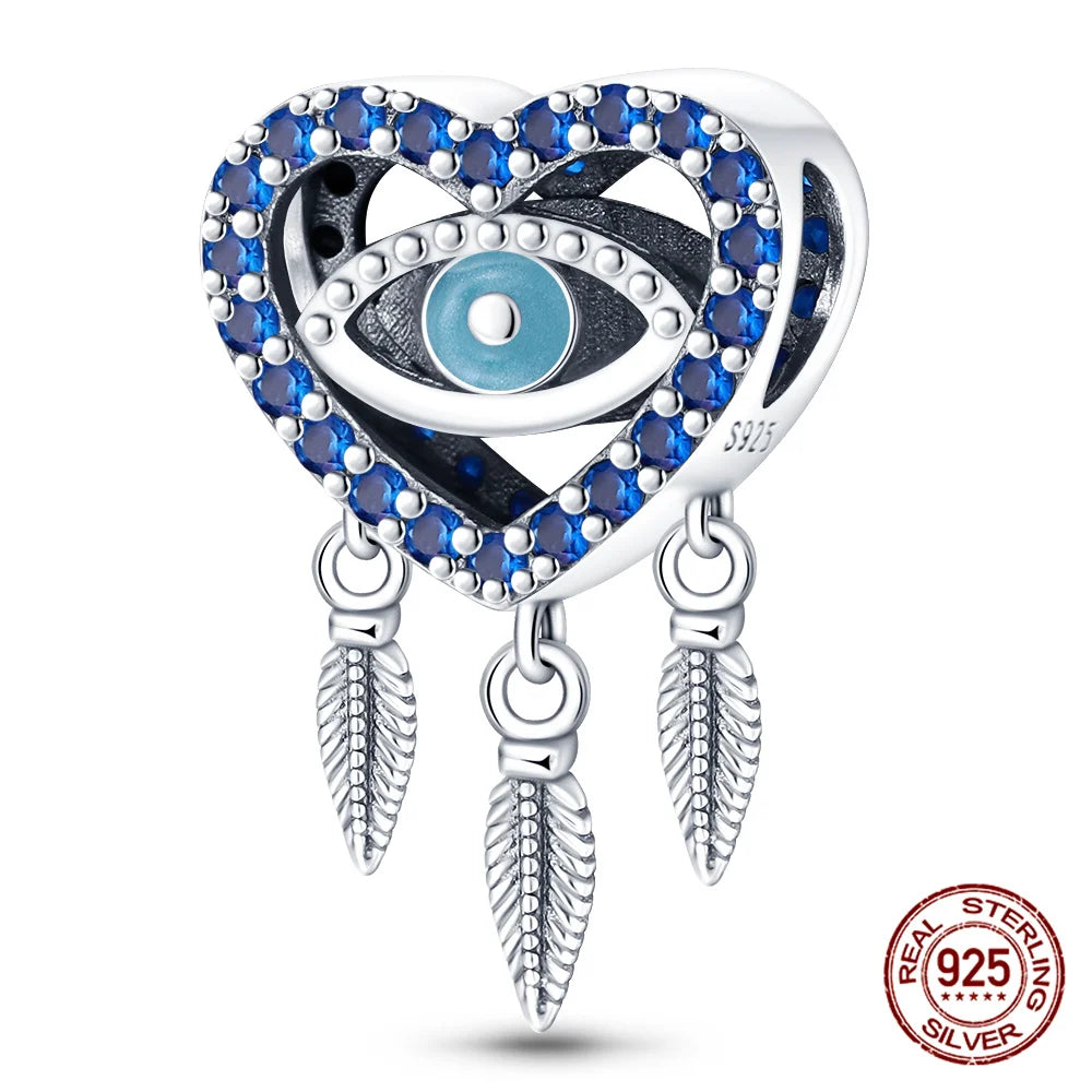 925 Sterling Silver Blue Zircon Evil Eye Charm | Original Devil Eye Series Bead Fits Pandora Bracelet – Women’s DIY Jewelry Gift