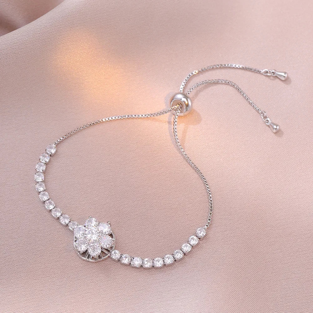 Multicolor Heart Charm Bracelet 💖 Titanium Steel Rhinestone Jewelry