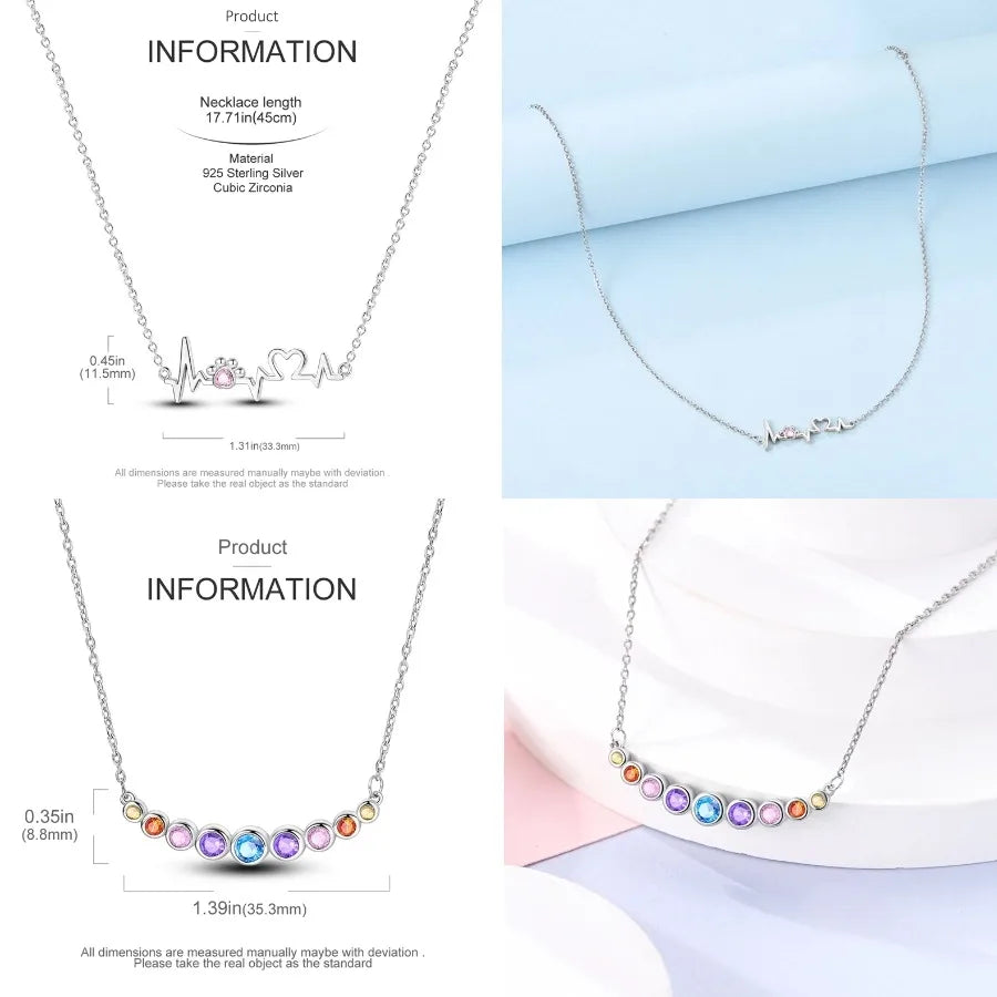 Heart to Heart Necklace 925 Sterling Silver Love Pendant Chain for Women – Wedding & Engagement Fine Jewelry