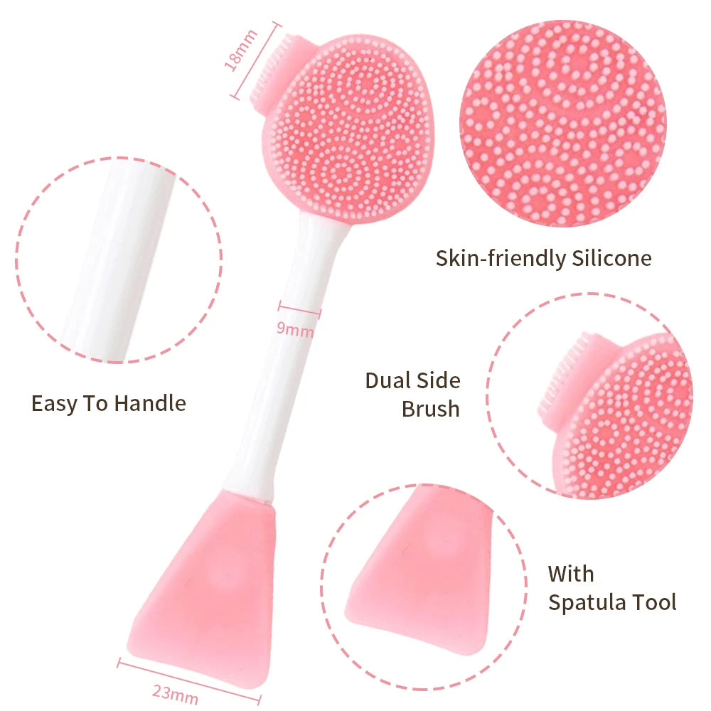 2-in-1 Facial Cleaning Silicone Brush & Mask Applicator – Skincare Spa Wash Tool