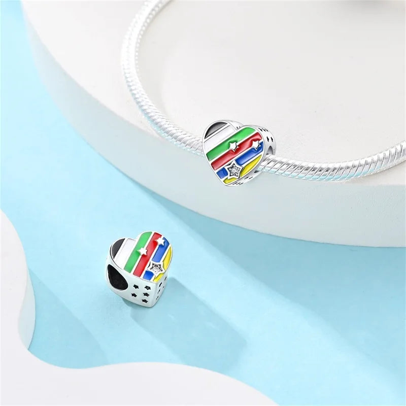 925 Sterling Silver Soccer Trophy Jersey Charm Beads – Fits 3mm Bracelets DIY Jewelry