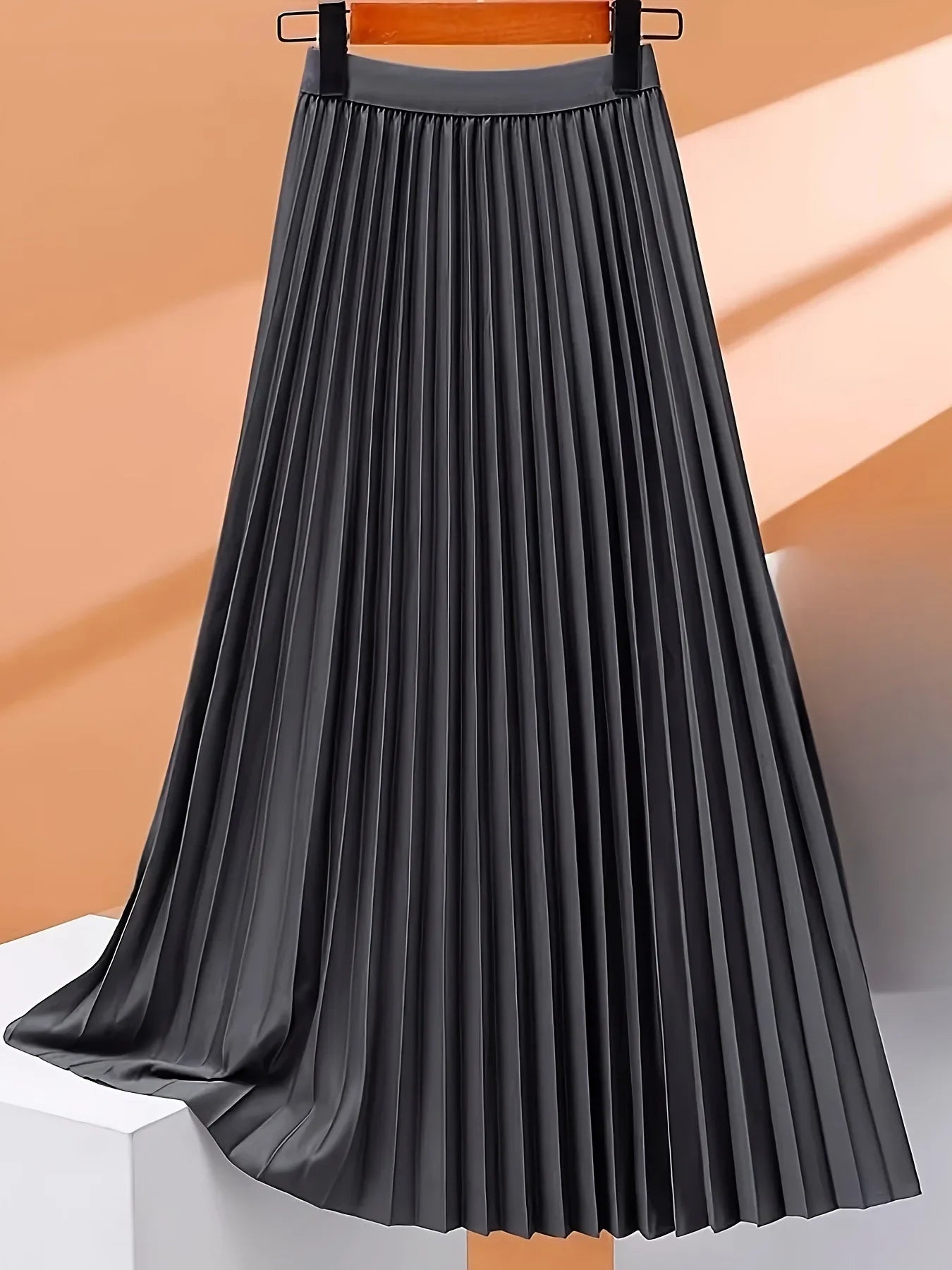 Ladies Fashion Casual Long Pleated Skirt – Elegant Vintage Temperament Party Faldas