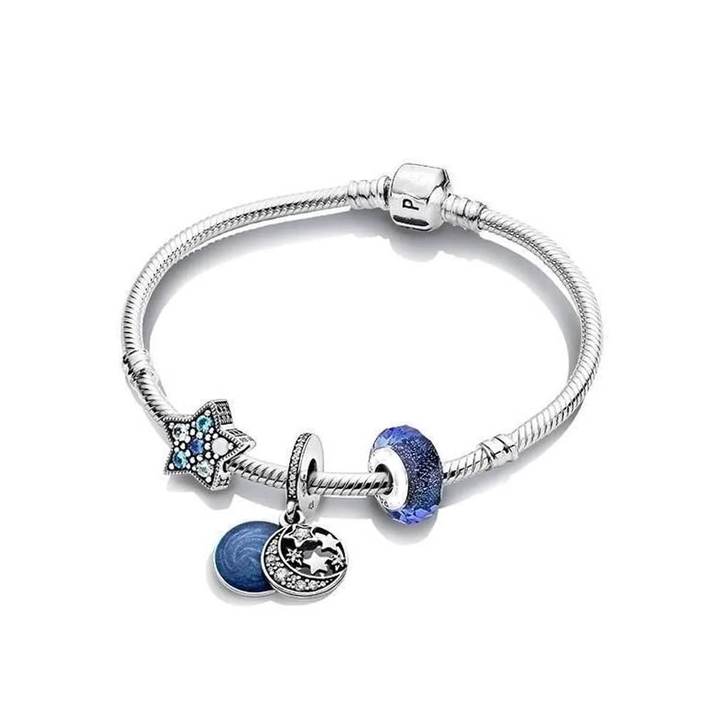 925 Sterling Silver Women’s Bracelet Set | Luxury Pandora Fit Jewelry
