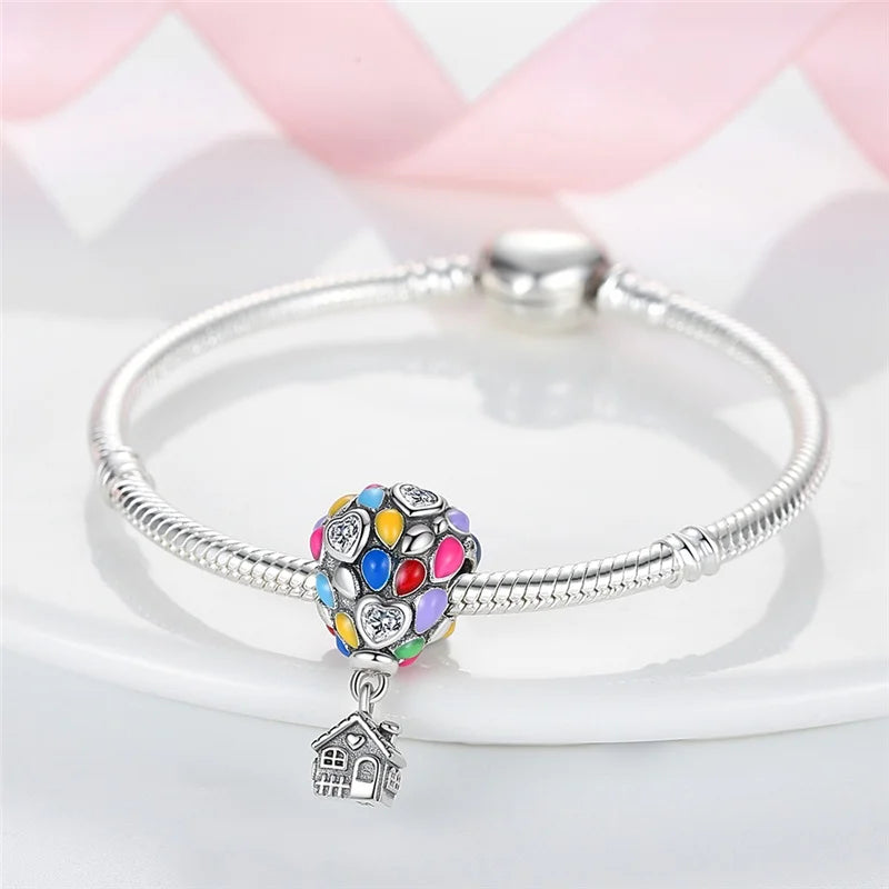 925 Sterling Silver Travel & Luggage Attractions Zircon Charm Beads | Fit Pandora Bracelet