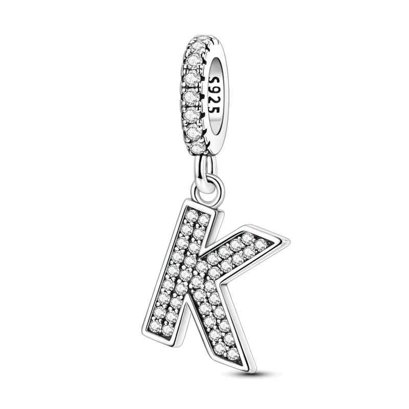 New 26 A–Z Letter Charms Beads 925 Sterling Silver | Alphabet Pendant Fit Original Bracelet Women Jewelry Gift