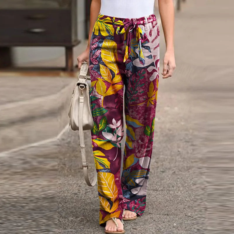 Women’s Print Joggers – Cotton Linen Casual Sweatpants for Autumn Elegant Streetwear
