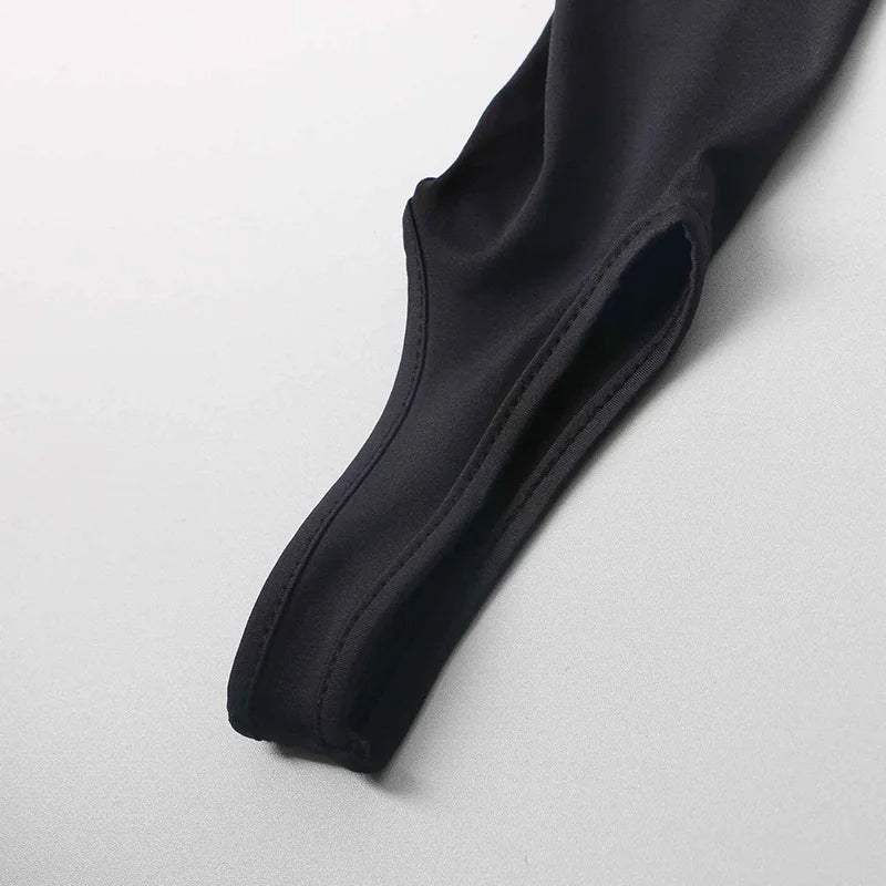 Women’s Black High Waist Skinny Pants | Y2K Glitter Winter Leggings 2024