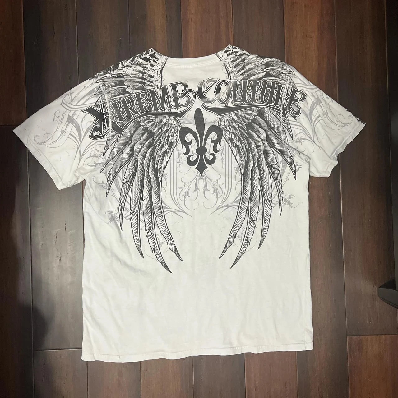 Vintage Avirex Black Short Sleeve T-Shirt | Rhinestone Double-Sided Print Retro Streetwear Top