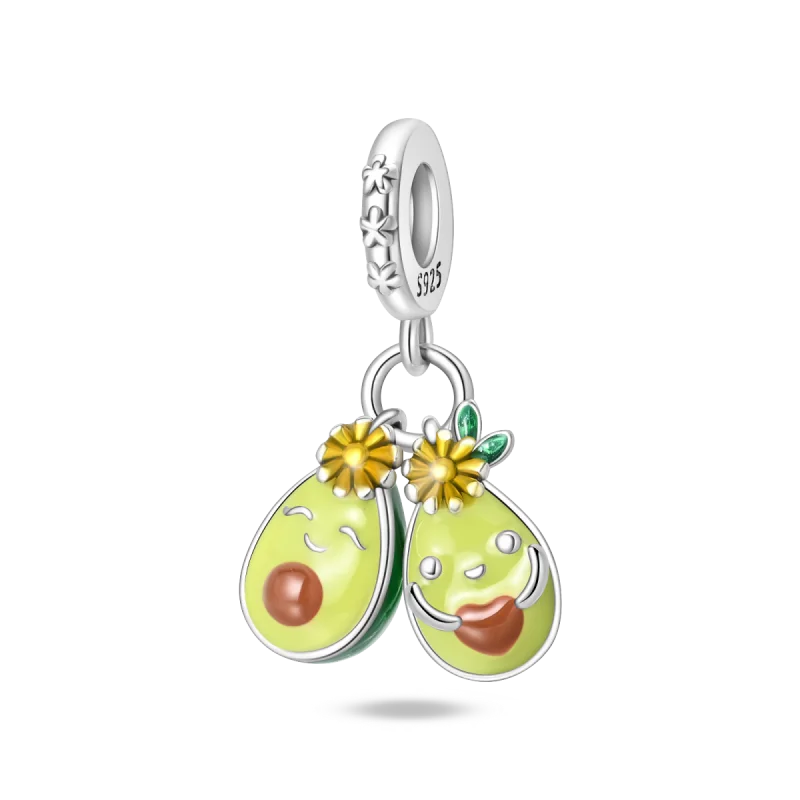 925 Sterling Silver Fruit Series Beads | Raspberry, Strawberry, Avocado & Lemon Dangle Charms for Bracelet