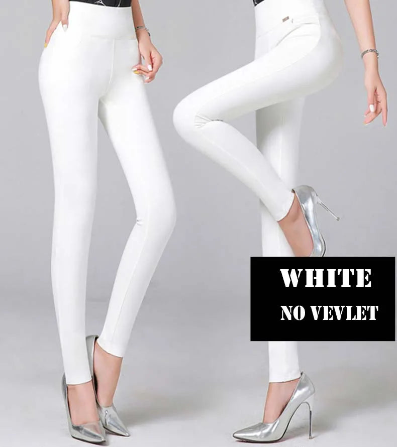 2022 Winter Women Pencil Pants – Candy Color High Elastic Skinny Leggings | Female Trousers S-6XL