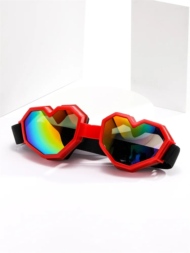PC Love-Shaped Sunglasses – Windproof & UV-Proof Ski Goggles | Trendy Heart-Shaped Glasses