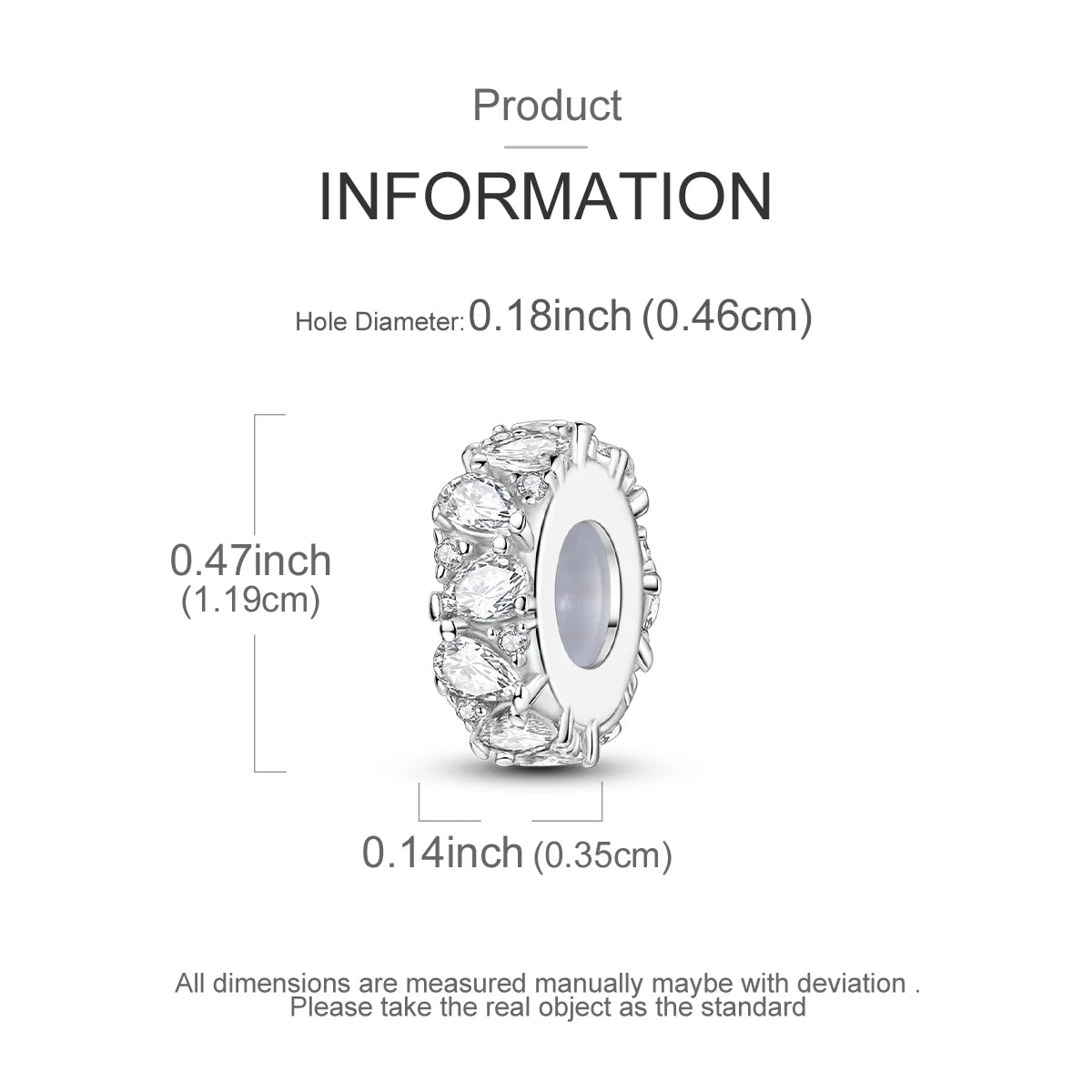 Original 925 Sterling Silver Stopper Bead Clip Charm | Fits Bangle Bracelet DIY Jewelry