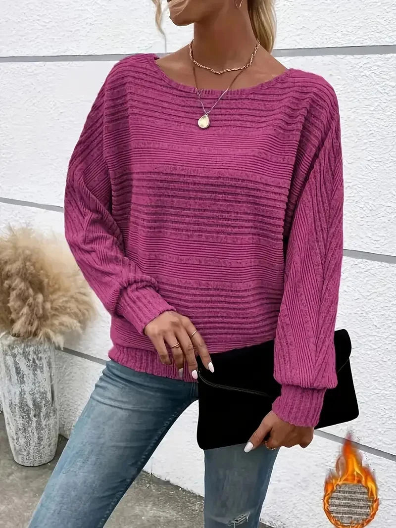 Women’s Solid Color Long Sleeve T-Shirt | Casual Round Neck Autumn Daily Top