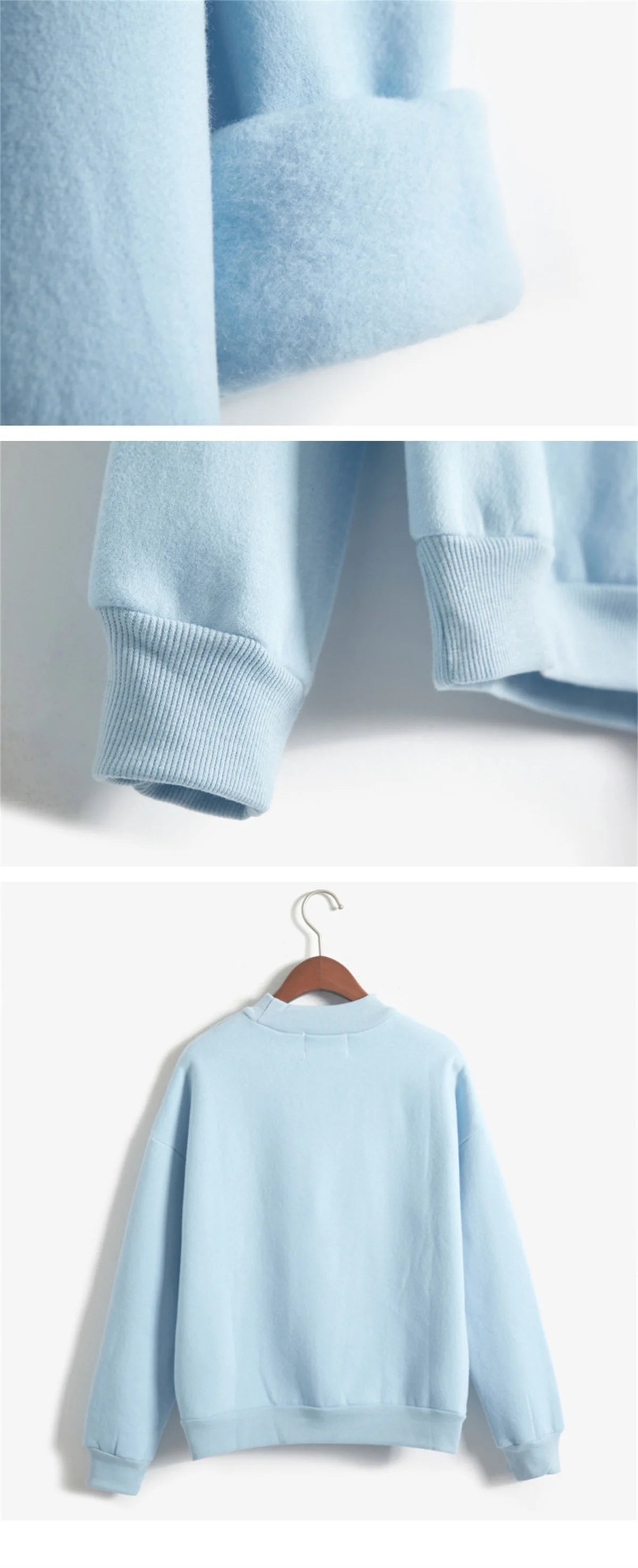 Women’s O-Neck Velvet Turtleneck Sweatshirt | Solid Color Long Sleeve Cotton Pullover | Lightweight & Breathable Workout Top