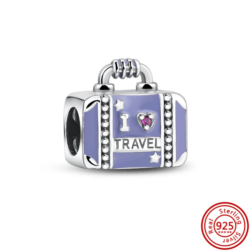 Original 925 Sterling Silver Lucky Flower & Love Bead Charm – Fits Pandora Bracelet, Women’s DIY Jewelry Gift